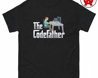 Code Father T-Shirt, Programming Graphic Shirt, Coding Classic TShirt, Developer Casual Top, Software Crew Neck Tee, Humor Unisex Shirt