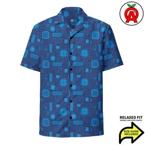 Circuit Board Hawaiian Shirt Button Down, Microchip Aloha Shirt Camp Shirt, Technology Button Up Beach Top