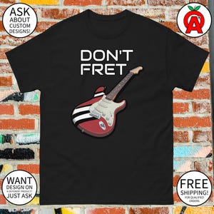 Musician&#39;s Humorous Guitar Shirt with Punny Music Pattern - Perfect Gift for Guitar Players and Music Lovers - Unique Musical Style