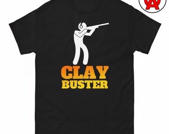 Clay Buster Shotgun Tee, Trap Shooting Gift, Skeet Shooter Unisex Shirt, Ring Spun Cotton