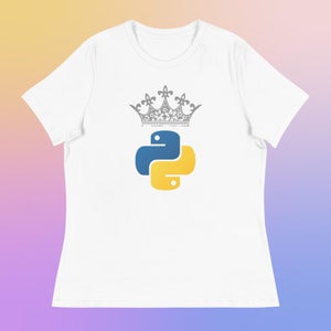 Empower Your Python Coding Journey with this Graphic Tee for Women - Geeky and Regal Design to Celebrate Female Coders