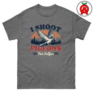 I Shoot Clay Pigeons Not Selfies Adult Unisex Shirt, Funny Trap Skeet Clay Shooting Tee, Gift for Shotgun Sports Enthusiast