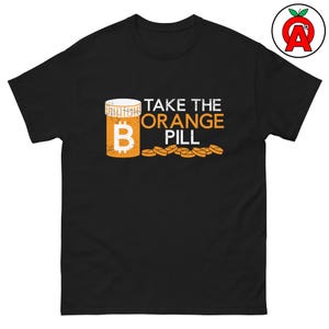 Take The Orange Pill, T-shirt voor volwassenen, T-shirt voor volwassenen, Bitcoin Crypto Currency Blockchain-T-shirt, Tech Geek Nerd Gift, shirt softwareontwikkelaar