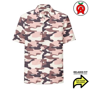 Camicia mimetica rosa mimetica, unisex per adulti, vestibilità comoda, con bottoni, regalo per gli amanti dell'outdoor, abbigliamento Hunter, dichiarazione di moda