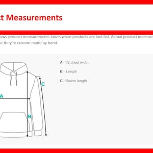 Pu&ograve; includere: Diagramma che illustra le misure di un prodotto, una felpa con cappuccio. Le etichette indicano la mezza larghezza del petto, la lunghezza e la lunghezza delle maniche, con lettere sul contorno della felpa. Il testo in alto dice "Misure del prodotto".