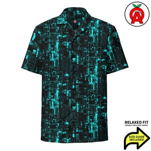 Hawaiiaans glitch-lcd-shirt computerscherm, pixelknop ingedrukt, Aloha-lcd-shirt, glitch-strandshirt, cadeau gamer, techfans, programmeurs