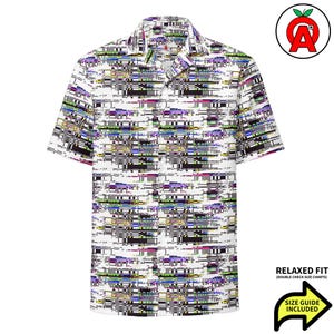Glitch Hawaiian Shirt, Pixel Button Down, Gamer Button Up, Dev Short Sleeve, Screen Unisex, Coder Relaxed Fit, Quick Dry, UPF50+