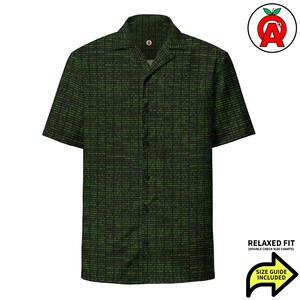 Modèle matriciel de code binaire, chemise boutonnée unisexe pour adulte, coupe ample, cadeau pour passionné de technologie, chemise Cyberpunk Aloha, protection UPF50