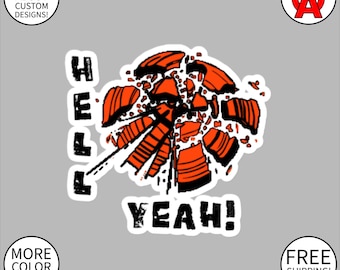 Dynamic Hell Yeah Shotgun Sports Bubble-Free Sticker for Outdoor Enthusiasts - Durable Vinyl Decal for Gear and Accessories
