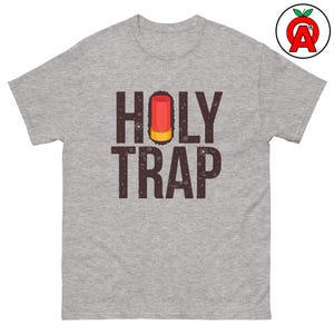 Holy Trap Shotgun Sports Humor Adult Unisex Shirt, Clay Pigeon Shooting Apparel, Trap Shooting Gear, Gift for Competitive Shooter, Clay Tee