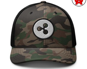Cryptocurrency Trucker Hat, Adult Unisex Embroidered Blockchain Cap, Gear for Crypto Investors, Traders, Developers