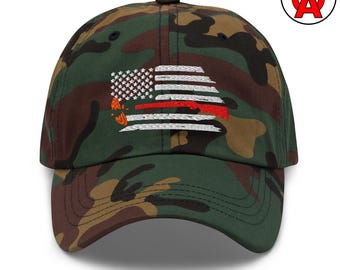 Clay Target Shooting Dad Hat, Trap Shooter Baseball Cap, American Flag Embroidered Hat, Shotgun Sports Gear