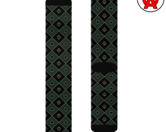 Poker Casino Crew Socks, Novelty Socks for Card Players, Unisex Footwear with Suit Symbols, Printed Socks for Gamblers