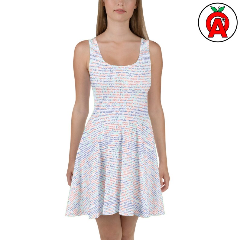 Computerprogrammiercode-Muster, All-Over-Skater-Kleid für Erwachsene, UPF50 + Material, Entwicklergeschenk, Tech-Profi, Hackathon-Stil Bild 1