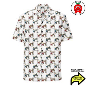 Drummer Hawaiian Shirt, Rhythm Adult Unisex Shirt, Beat Short Sleeve Button Down, Groove Aloha Top, Quick Dry, UPF50+ Material