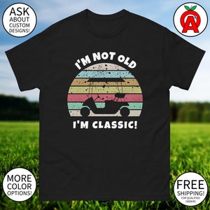 Tijdloos golfhumorshirt voor heren en dames - klassiek unisex golfershirt - comfortabele katoenen stof - golfkarontwerp - lichtgewicht en