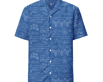 Organic Chemistry Hawaiian Shirt, Equations Adult Unisex Shirt, Figures Relaxed Fit Shirt, Molecule Short Sleeve Button Down, Science Aloha