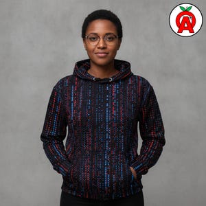 Cybersecurity professional showing off Matrix Binary Code, AOP Hoodie, Unisex Top, Graphic Pullover, Soft Sweater
