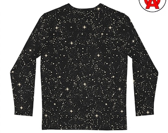 Outer Space Night Sky Stars Planets Galaxy Pattern Graphic Tee, Cosmos Crew Neck Tee, Stargazer Unisex Shirt