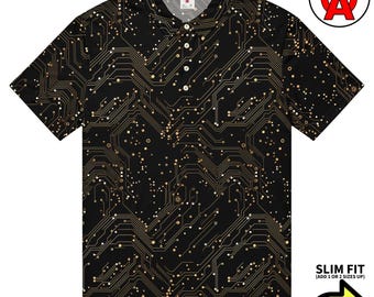 Polo con circuito stampato, vestibilità slim, maglietta da golf per ingegneri, top da tennis PCB, maglietta sportiva hardware, maglietta tecnica a maniche corte unisex