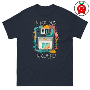Floppy Disk T-Shirt, Retro Tech Graphic Shirt, Vintage Computing Classic TShirt, 90s Nostalgia Casual Top, Geek Chic Crew Neck Tee