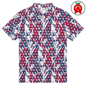 Patriotic Camo Slim Fit Polo Shirt | Military Pride Gift for Men | Camouflage All-Over Print Top for Veterans | Tactical Style Polo Shirt