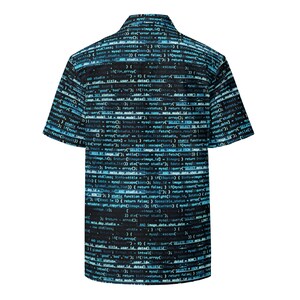 Code de programmation informatique, chemise boutonnée unisexe pour adulte, coupe décontractée, tenue de vacances Tech Geek Aloha image 3