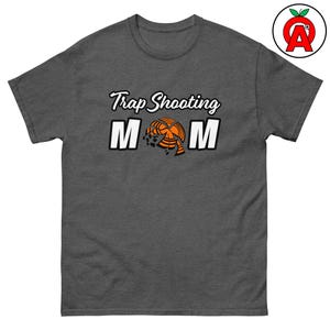 Proud Trap Shooting Mom T-Shirt with Broken Clay Pigeon – Unique Gift for Sporting Clays, Skeet Shooters, Shotgun Moms