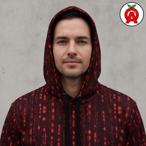 Digital Code Hoodie — Programmer Gift Idea | Web developer Gift | Data scientist Gift | Binary Pattern Shirt | Cascading Data Top | Hacker Aesthetic | Software Engineer | Cybersecurity Pro | Web Developer | Data Scientist | Tech Enthusiast Top