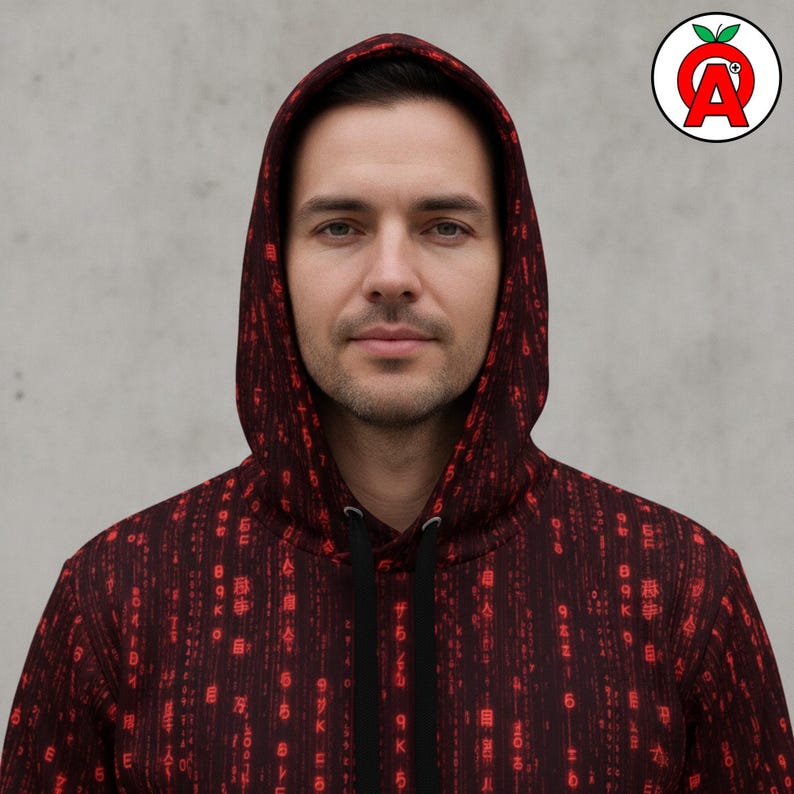 Digital Code Hoodie — Programmer Gift Idea | Web developer Gift | Data scientist Gift | Binary Pattern Shirt | Cascading Data Top | Hacker Aesthetic | Software Engineer | Cybersecurity Pro | Web Developer | Data Scientist | Tech Enthusiast Top