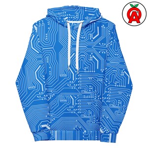 Sudadera con capucha de circuito impreso, sudadera unisex de electrónica, camiseta de manga larga para ingeniero eléctrico, sudadera con capucha de PCB, ajuste unisex relajado de tecnología