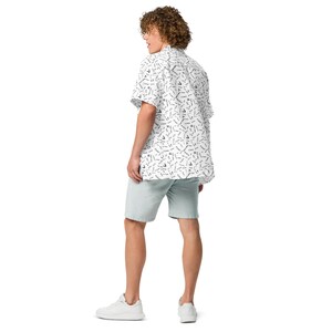 Computerwetenschappelijke engineering programmeerpatroon, volwassen uniseks all-over ontspannen pasvorm button-up Hawaiiaans shirt, vochtafvoerend, codeercadeau afbeelding 7
