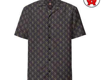 Bitcoin Cryptocurrency All-Over Print Hawaiian Shirt | Unisex Button-Up Shirt | Stylish Crypto Gift for Bitcoin Fans | Summer Fashion Button