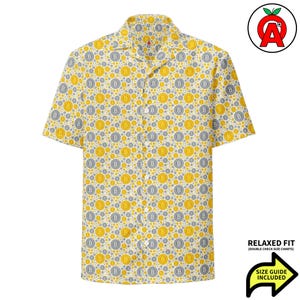 Bitcoin Hawaiian Shirt, Adult Unisex Short Sleeve All-Over Relaxed Fit Button Down Aloha Shirt
