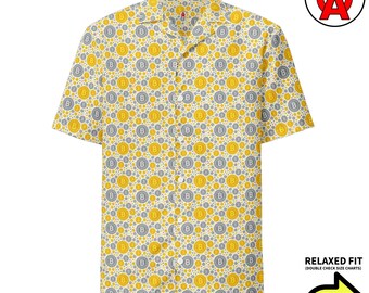 Bitcoin-Hawaiihemd, Krypto-Alohahemd, Blockchain-Button-Down-Hemd, Strandtop für digitale Währungen, Top für Investoren in tropischen Resorts