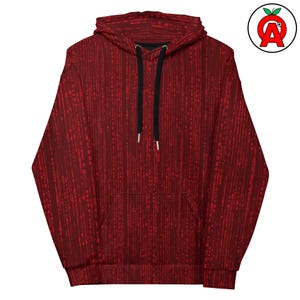 Matrix Code Hoodie, Binary Pattern AOP Hoodie, Cyberpunk Unisex Top, Programming Graphic Pullover, Hacker Soft Sweater