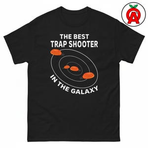 Camiseta Galactic Trap Shooter, Camiseta engraçada para esportes de tiro, Presente para atiradores de prato, Humor de tiro ao prato
