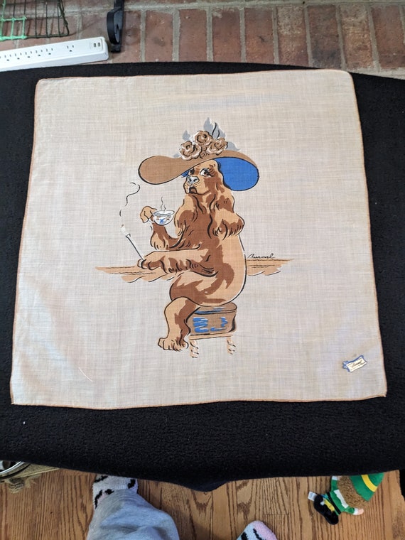 Vintage Burmel handkerchief cockerspaniel