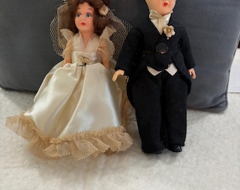 1940 Vintage Bridal Doll And Groom