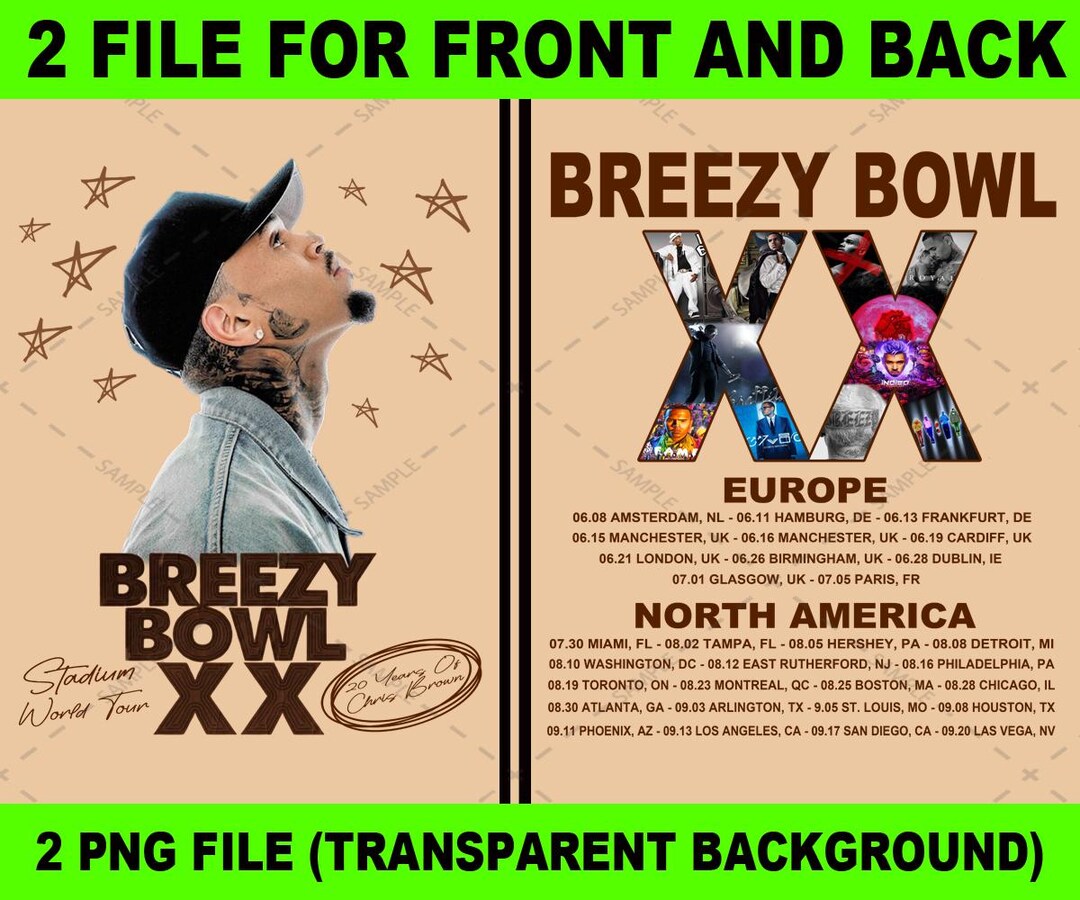 2 PNG File, Chris Brown Png, Chris Brown 1111 Tour 2024 PNG Digital