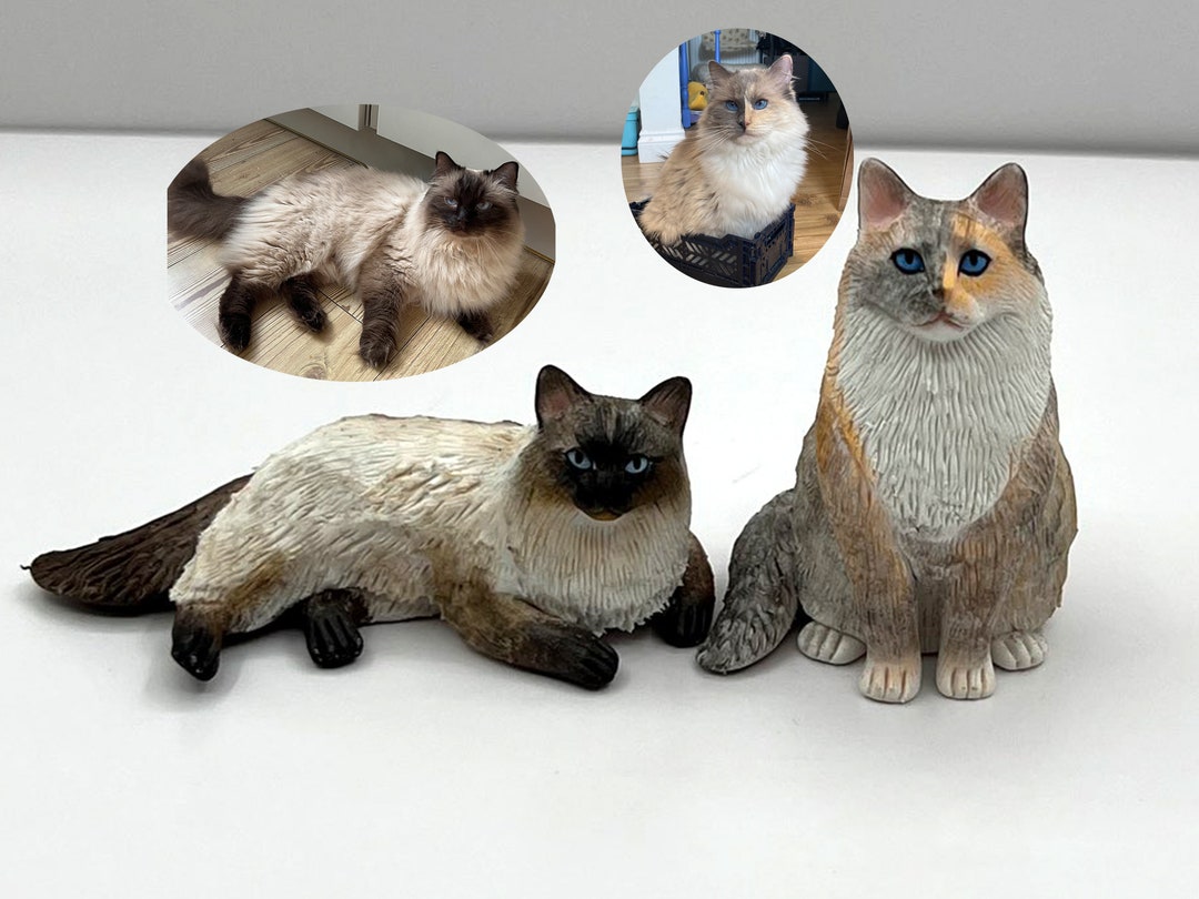 Custom Cat Polymer Clay Statue, Cat Memorial, Cake Topper - Etsy