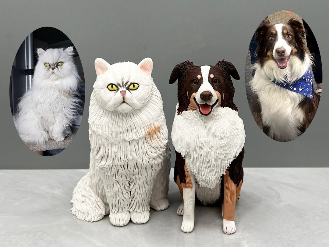 Personalized Dog Cat Cake Topper, Custom Pet Memorial, Polymer Clay ...