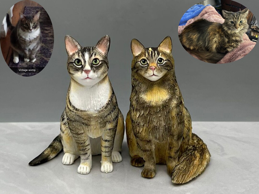 Personalized Cat Cake Topper, Custom Pet Figurine, Polymer Clay Statue ...