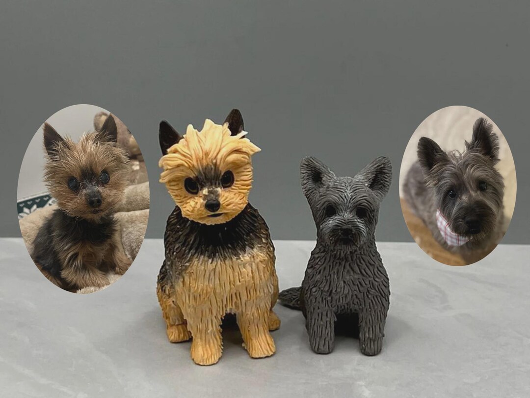Custom Clay Dog Cake Topper - Handmade Wedding & Pet Birthday Sculpture ...