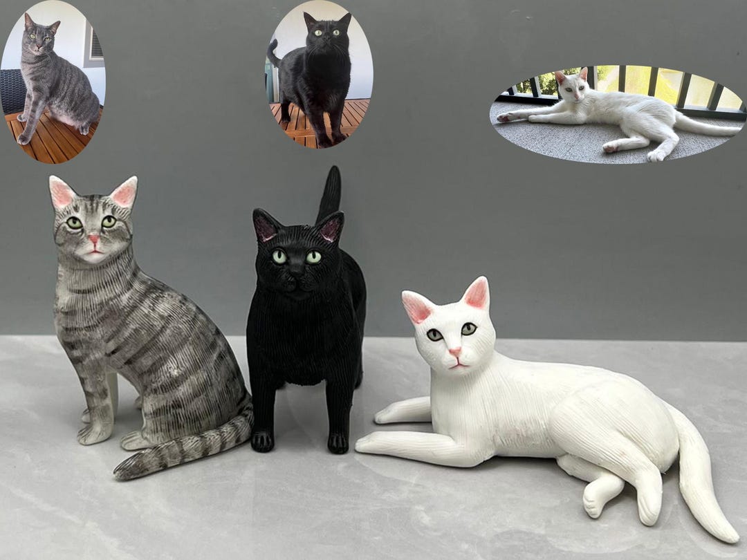 Personalized Cat Clay Sculpture, Handmade Pet Memorial Gift - Etsy