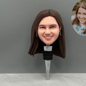 Personalized Wine Cork Stopper - Custom Wine Stopper Wedding Favors, Wine Cork Favor Custom Wine Stopper,Custom Bobble Head Wine Stoppers