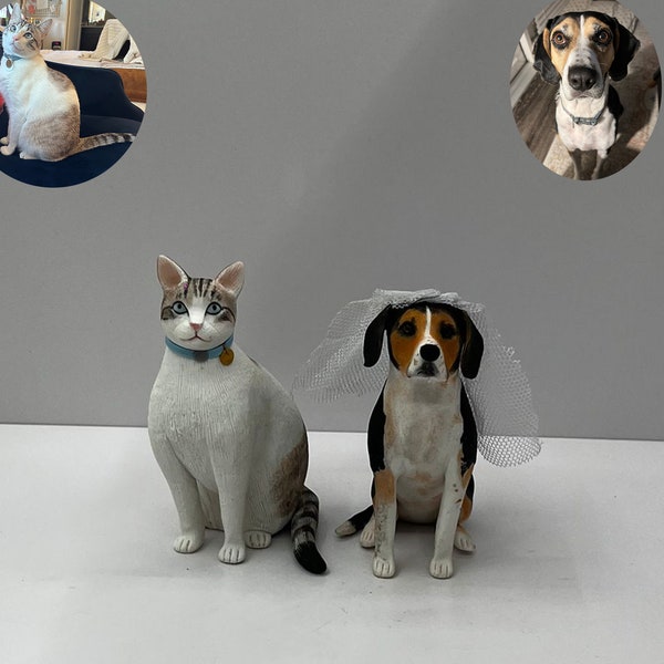 Personalized custom pets dog, pet clay sculpture, wedding caketopper, pets birthday, pets topper, caketopper, Pet party