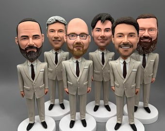Custom Groomsmen Bobblehead Gift Set