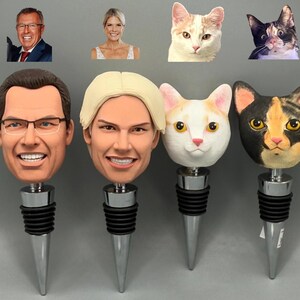 Personalized Wine Cork Stopper - Custom Wine Stopper Wedding Favors, Wine Cork Favor Custom Wine Stopper,Custom Bobble Head Wine Stoppers