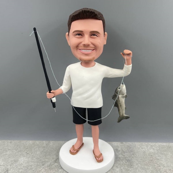 Custom fishing bobblehead gifts, custom fisherman bobblehead gifts, custom bobbleheads